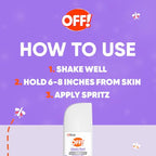 OFF! Clean Feel Insect Repellent Spritz with 20% Picaridin, Bug Spray with Long Lasting Protection from Mosquitoes, Feels Good on Skin, 6 oz