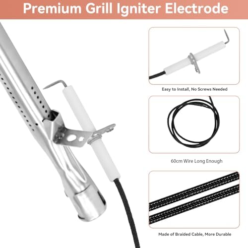 Grill Replacement Parts for Cuisinart GAS9556AS, GAS2456AS,GAS2556AS,GAS1456ASO,GAS1456BSO,GAS9456AS, Cuisinart 2556, Heat Tent Grill Burner for Cuisinart 5 Burner Gas Grill GAS9556AS GAS2556AS