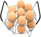 Stackable Egg Steamer Rack, BiaoGan Egg Cooking Rack with Heat Resistant Silicone Handles Compatible with Instant Pot Accessories 6,8 Quart, 14 Eggs Multipurpose Steamer Rack Trivet