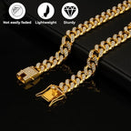 Gold Dog Chain Diamond Gold Chain Dog Collar Walking Metal Chain Collar with Design Secure Buckle Pet Collar Jewelry Accessories Dog Necklace for Small Medium Large Dogs Cats (Gold,20 Inch)
