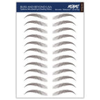 | Waterproof Eyebrow Tattoo Stickers. A real hair stroke look. Hair replacement without surgery. Solution for hair loss. Bushy Tinted eyebrow tattoos. (New Miami, Dark Brown)