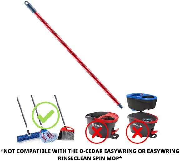 O-Cedar Replacement Handle for Dual-Action Flip Mop, Hardwood Floor ‘N More, Dual-Action Dust Mop, Power Corner Broom, Angle Broom, Microfiber Cloth Mop