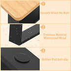 VOTZAAQ Toilet Stool- 7.8'' Upgraded Wooden with Metal Poop Stool, Black Toilet Stool Squat Adult with Non-Slip Pads, Suitable for Everyone