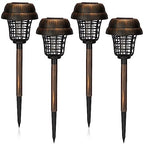 Qualirey 4 Pcs Solar Mosquito Zapper Outdoor Waterproof Solar Zapper Bug Outdoor Solar Powered Mosquito Killer Lamp Lighting Mosquito Repellent Lamp for Garden Yard Insect