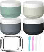 Travel Containers for Toiletries, Silicone Cream Jars TSA Approved 2.5oz Travel Size Containers with Toiletry Bag, Wide Mouth Leak-proof Travel Accessories with Lid for Cosmetic Cream
