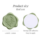 UNIQOOO Wax Seal Stickers - Eucalyptus Wedding Invitation Envelope Seal Stickers, 50 Pcs Self- Adhesive Sage Green Stickers, Perfect for Invitation, Christmas, Gift Wrapping