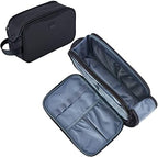 ZEEMO Travel Toiletry Bag for Men, Large Water-Resistant Full-Open Dopp Kit, Versatile Organizer for Shower and Hygiene Accessories, Bathroom Essentials, Cosmetics, Black