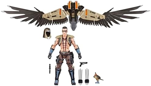 G.I. Joe Classified Series #139, CHIP Raptor Talon & General Ledger, Collectible 6 Inch Action Figure & Pet with 7 Accessories; Articulated Wings