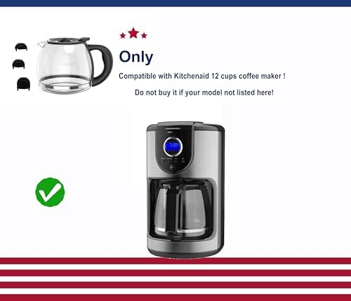 Replacement Coffee Pot Compatible for KitchenAid Coffee Maker KCM1209 KCM1208 KCM222