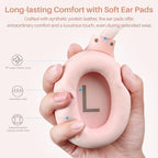 TOZO HT2 Hybrid Active Noise Cancelling Headphones, Wireless Over Ear Bluetooth Headphones Pink +HT2 Replacement Ear Pads White