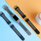 Maledan Compatible with Fitbit Charge 6 Bands/Fitbit Charge 5 Bands for Women Men, Soft Silicone Sport Band Wrist Strap for Charge 5 and Charge 6 Watch Replacement Wristbands, Black/Blue/Gray, Large