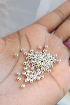 Metal Loc sprinkle Hair Beads, DreaLock Hair Accessories, Loc Jewelry (Sterling Silver Plated Brass, 6/0 4mm)