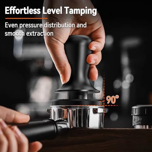 CAPMESSO Espresso Tamper 58.35mm: Coffee Tamper for Breville Espresso Machine With Calibrated 3 Spring Loaded - 30lbs Espresso Accessories Tamper with Sound Feedback, Stand & Ripple Base (58.35mm)