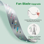 Fly Fans for Table, 3PCS Fly Fan for Outdoor Tables, Retractable Fly Fan Repellent Indoor Outdoor, Portable Fly Fans Spinner for Restaurant, Party, Home (Silver