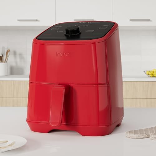 Instant Pot Vortex 2QT Mini Air Fryer, Small Air fryer that Crisps,Reheats,Bakes,Roasts for Quick Easy Meals,Includes over 100 In-App Recipes, is Dishwasher-Safe, from the Makers of Instant Pot, Red