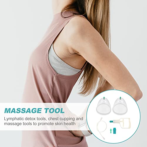 Ciieeo Vacuum Cupping Cup Hand Pump Set Breast Vacuum Cupping Buttock Lift Body Massage Cupping Set for Massage Therapists Cupping Machine Accessories for Women Ladies White