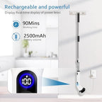 TUYU Electric Spin Scrubber, Full-Body IPX7 Waterproof Bathroom Scrubbe with Power LCD Display,8 Replacement Head for Adjustable Extension Handle Electric Cleaning Brush for Bathroom, Tub, Tile
