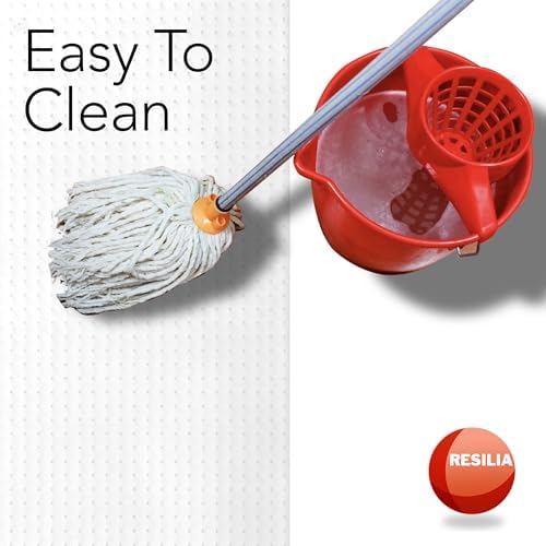 RESILIA Industrial Deep Pile Carpet Runner - Crosshatch Pattern Non Slip Carpet & Rug Protector Mat, Waterproof Clear Plastic Vinyl Floor Covering, 24 Inches Wide x 25 Feet Long
