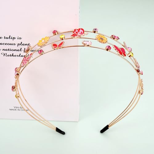 mokkia Jeweled Rhinestone Butterfly Headband for Women - Spring & Summer Hair Accessories, Holiday Gifts (Butterfly A)