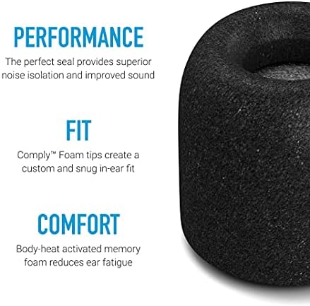 Comply Foam 500 Series Ear Tips for KZ ZS10 Pro, Sennheiser IE 100 Pro, 64 Audio U-Series, AKG N5005, Medium, 3 Pairs - No TechDefender, Memory Foam Earbud Replacement Tips, Made in the USA