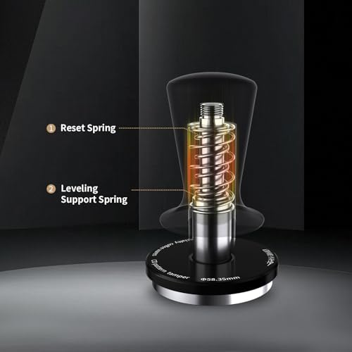 MHW-3BOMBER 54mm Espresso Tamper, 53.35mm Double Spring Coffee Loaded Tamper Tool, Compatible with 53mm/54mm Breville Portafilter, Self Leveling Espresso Hand Tampers, Espresso Accessories,T6000-OS