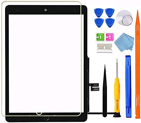 for iPad 9 (9th Generation) A2602 A2603 A2604 A2605 Screen Replacement Digitizer Touch Glass Kits, for iPad 9th Gen 10.2 Inch (2021 Released), Full Repair Sets+Home Button[No TouchID Chip]