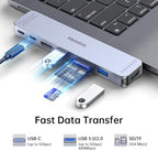 USB C Hub Adapter for MacBook, Mac Adapter Multiport 8 in 2 USB-C Hub with HDMI 4K, Thunderbolt 3 Port, USB C&A Data Ports, USB-C to SD/TF Card Slot, Accessories for MacBook Pro Air M3 M2 M1 2024-2018