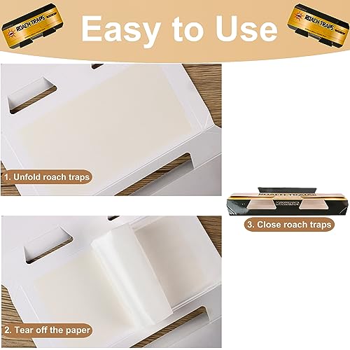Roach Trap Sticky Glue Traps (20 Pack) for Cockroach and Bugs | Long Lasting and Strong Sticky Cockroach Catcher | Non-Toxic | No Need to Chase a Cockroach with Your Shoe at Hand!