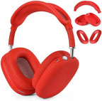 Case for Airpods Max Headphones, Ear Pad Cases Cover/Ear Cups Cover/Headband Cover for AirPods Max (USB-C/Lightning)(2024/2020), Silicone Cover for Airpod Max, Accessories Cass(Red)