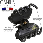 Camila Paris CP3554 French Hair Clip for Women, Small, Black 1.5 Inch Girls Hair Claw Clips Jaw Fashion Durable Styling Hair Accessories for Women, Strong Hold No Slip Grip, Made in France