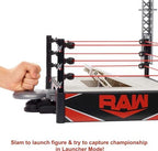 Mattel WWE Wrekkin' Kickout Ring Playset with Accessories & 2 Play Modes, Includes Launcher, Crane, WWE Championship & More, 13-inch x 20-inch