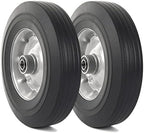 AR-PRO (2-Pack) 10''x2.5'' Flat Free Solid Rubber Replacement Tires - Flat-Free Tires for Hand Trucks and Wheelbarrows with 10” Tires with 5/8" Axles