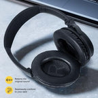 Aurivor Replacement Ear-Pads for Bose Quiet-Comfort QC 35 (ii) 25 15 2 Headphones, Tear-Proof Cushion for QC35 (ii) QC25 QC15 QC2 SoundTrue/SoundLink AE2/AE2i/AE2w Around-Ear Headphones (Black)