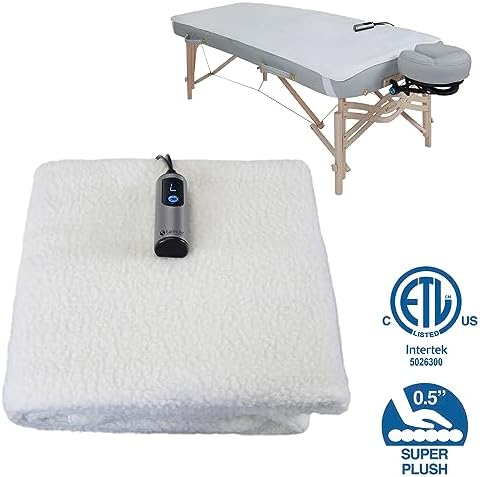 Earthlite Massage Table Warmer & Fleece Pad (2in1), ETL Certified, 3 Heat Settings, 13ft Cord/Heating Pad / 1 Year Replacement Guarantee