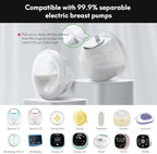 S9/S12 Baby CaraCups Wearable Milk Collection for 99.9% Separable Electric Breast Pumps, Hands Free Milk Collector Cup Set, Compatible with Spectra, Medela, Lansinoh, Accessories Replacement (27 mm)