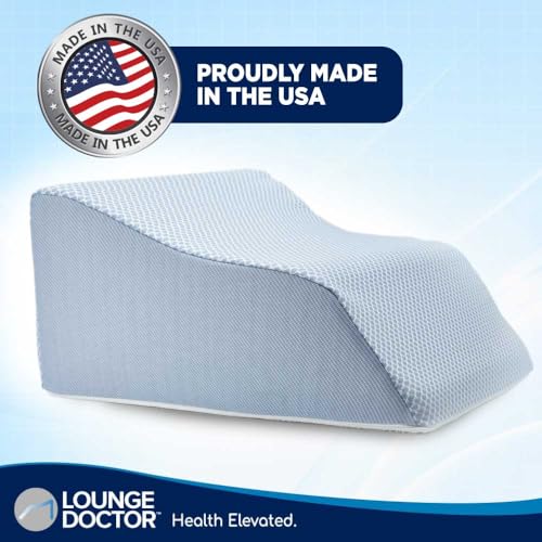 Lounge Doctor Elevating Leg Rest Wedge Pillow, Light Blue, Tall