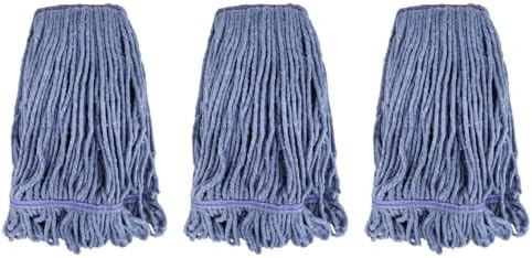 Commercial Heavy Duty Mop Heads Replacement for Rubbermaid: 3 Packs Industrial Wet Mop Head for Floor Cleaning - Cotton Commercial Products Wet Mop Refills