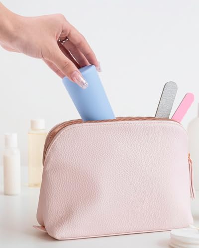 Valourgo Travel Bottles for Toiletries, Tsa Approved 3.4oz Portable Travel Bottles, BPA Free Leak Proof Travel Tubes Refillable Travel Accessories, Travel Accessories with Clear Toiletry Bag, Blue
