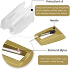 Record Player Needle, Upgraded Record Player Cartridge with Diamond Stylus Replacement for Crosley, ION, LP, Phonograph, and More (Gold)