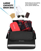ISSYZONE Wheelchair Backpack Bag, Wheelchair Pouch, Backpack for Wheelchair Users, Wheelchair Bags to Hang on Back, Wheelchair Accessories Bag, Large Storage Bag with Inner Cup Holder, Black