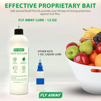 Fly Away - Indoor Fruit Fly Trap Kit. Reusable & Refillable Traps (3), Trap Flies for Over 90 Days with Liquid Bait Lure, Stylish Design - Perfect for Home Kitchens, Bars, Restaurants, and Wineries.
