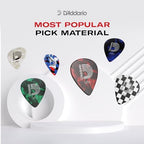 D'Addario Celluloid Guitar Picks - Guitar Accessories - Guitar Picks for Acoustic Guitar, Electric Guitar, Bass Guitar - Natural Feel, Warm Tone - Green, Medium 0.70mm, 25-pack