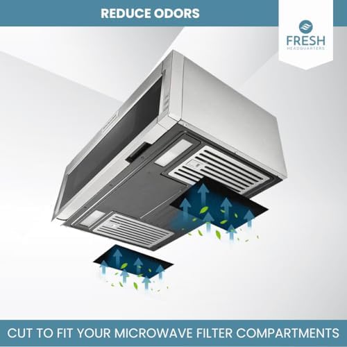 2PK Replacement Activated Carbon Over the Range Microwave Air Filters - Universal Size Cut to Fit Models Frigidaire Whirlpool GE LG Maytag KitchenAid - Made in USA (18"x15")