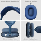 Case Cover for AirPods Max Headphones, Silicone Ear Pad/Headband Cover/Clear Soft TPU Ear Cups Cover, [3 in 1] Accessories Protector for Apple AirPod Max (2024/2020), Sky Blue