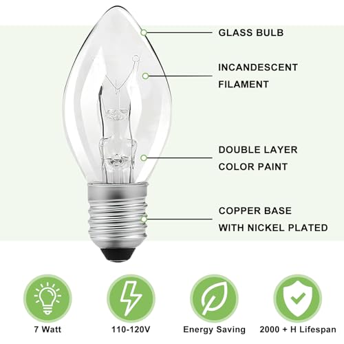 KILSACO Flea Trap Replacement Light Bulbs 14 Pcs - Warm Yellow Light Night Light Bulbs - 7W Incandescent Light Bulb for Flea Traps, Chandeliers, Christmas Light Strings, Night Lights