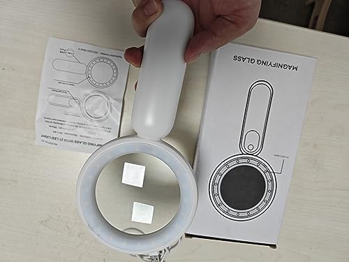 Magnifying Glass with Light, Handheld Illuminated Lighted Magnifying Glass with 21 Led, 3 Light Modes & Rechargeable USB Magnifier Seniors, Reading, Macular Degeneration, Exploring, Coins (Black)