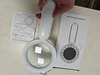 Magnifying Glass with Light, Handheld Illuminated Lighted Magnifying Glass with 21 Led, 3 Light Modes & Rechargeable USB Magnifier Seniors, Reading, Macular Degeneration, Exploring, Coins (Black)