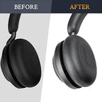 SOULWIT Earpads Replacement for Jabra Evolve2 65 (Evolve 2 65MS 65UC MS UC)/Evolve2 40 (40UC 40MS USB)/Elite 45h On-Ear Wireless Headset, Ear Pads Cushions with Softer Protein Leather - Black