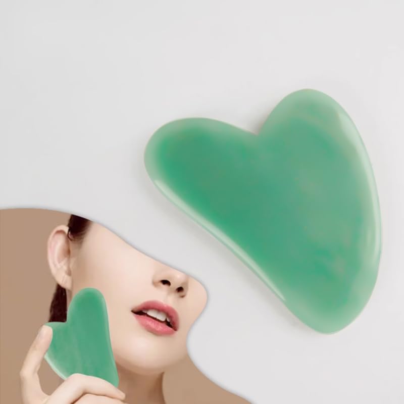 LED Silicone Mask Accessories, Home Skin Care Accessories for Wrinkles, Gua Sha Facial Tool and Jade Roller Set, Face Mask Aids, Christmas Stocking Gift for Women, Green