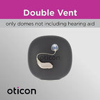 Genuine Oticon Hearing Aid Domes MiniFit Double Vent Bass 8mm (0.31 inches - Medium), Oticon Branded OEM Denmark Replacements, Authentic Accessories for Optimal Performance -2 Pack/20 Domes Total